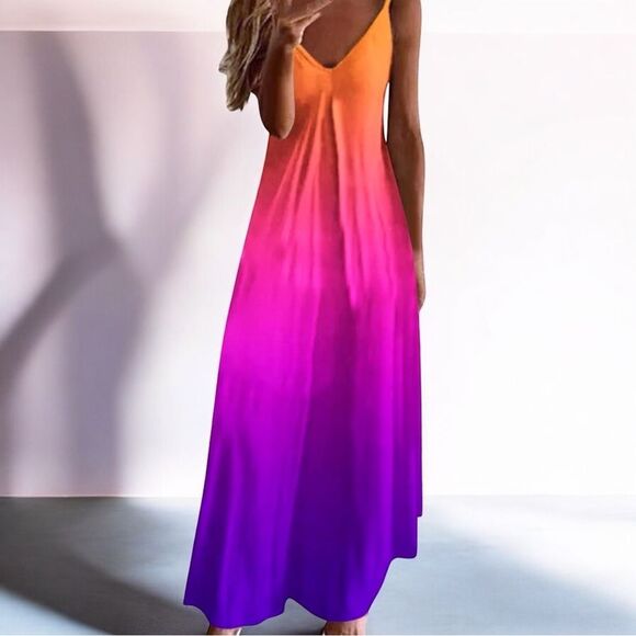S♥️LD! Ombré Maxi Dress l Adjustable Straps l Soft Stretch l XXL l NWOT - Picture 8 of 8